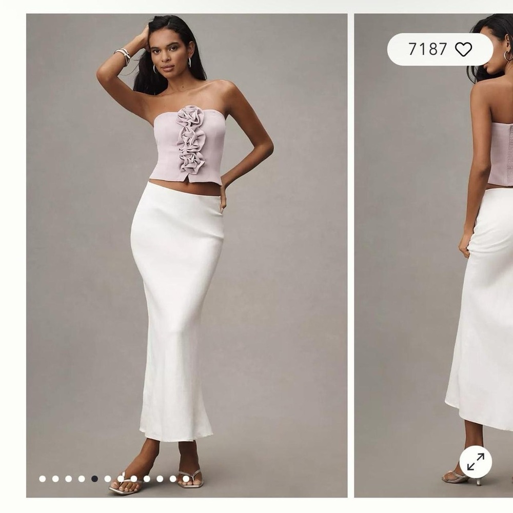Anthropologie The Tilda Slip Skirt Linen Maxi